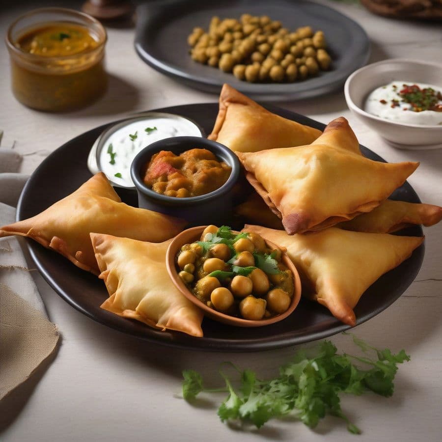 Veggie Samosa Tikki W/ Chole
